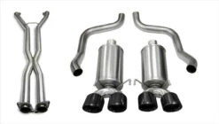 Corsa Performance 2.5in. Cat-Back Xtreme Dual Exhaust Black 3.5in. Tips 05-08 Corvette C6 Manual/A4 Auto Trans 6.0L/6.2L - 14469CB4BLK