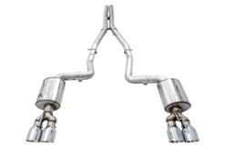 AWE Touring Edition Exhaust For 15+ Challenger 6.4 / 6.2 SC - Chrome Silver Quad Tips - 3020-42074
