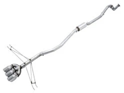 AWE Track Edition Exhaust For 10th Gen Civic Si Coupe / Sedan (includes Front Pipe) - Triple Chrome Silver Tips - 3020-52008