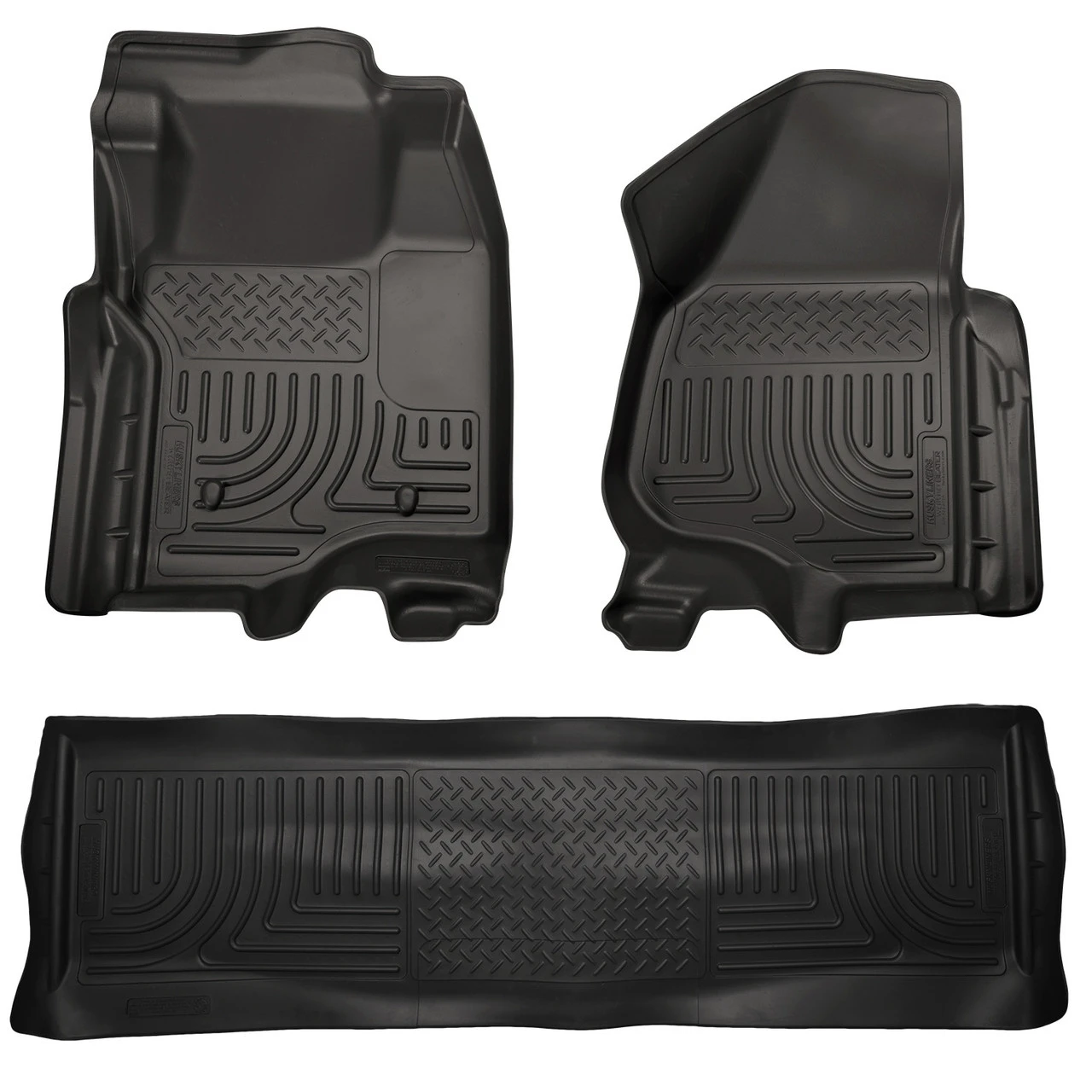 Husky Liners Front & 2nd Row F Series Super Duty Crew Cab (Footwell Coverage) WeatherBeater Black - 98711 3 Husky Liners Front & 2nd Row F Series Super Duty Crew Cab (Footwell Coverage) WeatherBeater Black - 98711