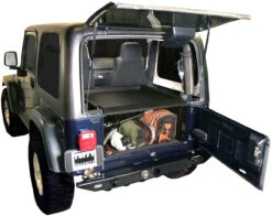 Tuffy Security Deluxe Cargo Enclosure - 87-95 Wrangler YJ/97-06 Wrangler TJ, Rear Seats Must Be Removed Black - 240-01 -Auto Parts Store BHRQ 240 01 IMG 002 P06 ANG A 49936.1678571296
