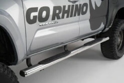 Go Rhino - 4" 1000 Series SideSteps W/Mounts - Pol. Stainless - Tundra Ext. Cab - 104441580PS -Auto Parts Store GR 4in 1000 Series PolishedSS Installed 35122.1677035336