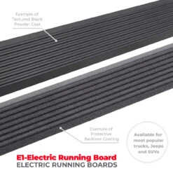 Go Rhino E1 Electric Running Board Kit, Textured Black Powder Coated For Ram 09-18 1500 And 19-23 1500 Classic, Extended Cab - 20410680PC -Auto Parts Store GR E1 Finish 70142.1693371948