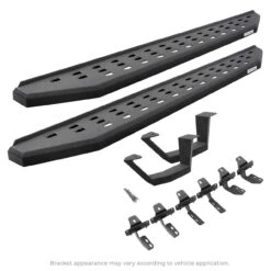 Go Rhino - RB20 Running Boards W/Mounts & 1 Pair Of Drop Steps Kit - Bedliner Coating - 6949274810T