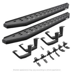Go Rhino - RB20 Running Boards W/Mounts & 2 Pairs Of Drop Steps Kit - Bedliner Coating - F-150 Crew Cab - 6941508720T