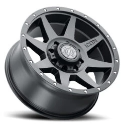 ICON Alloys Rebound Black - 20x9 | 8x6.5" | 12 ET | 5.5" BS - 1820908055SB -Auto Parts Store ICONALLOYS REBOUND 20 8LUG SATINBLACK PERSPECTIVE 37850.1677183083