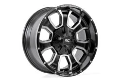 Rough Country 93 Series Wheel, One-Piece, Machined Black, 20x10 - 93201013