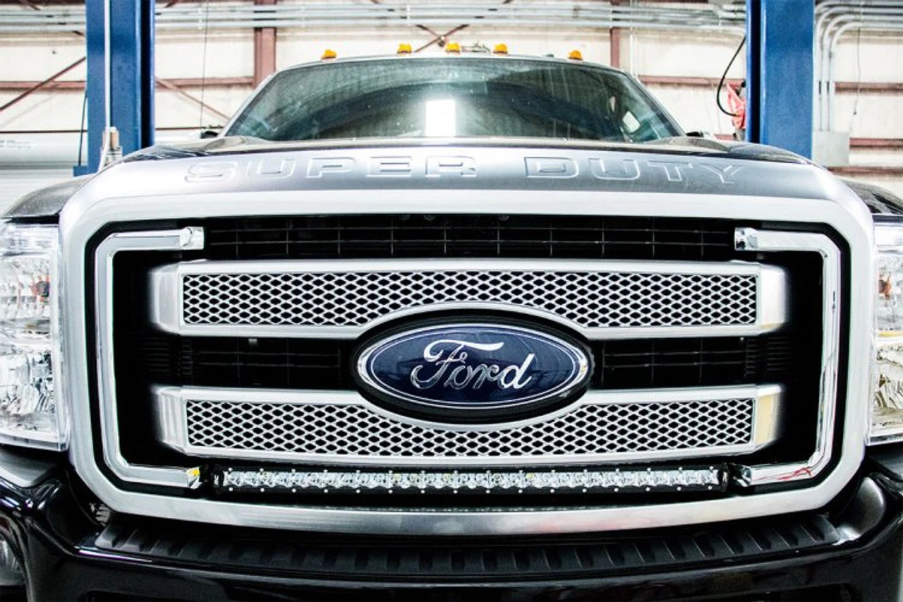 Rough Country LED Light Kit, Grill Mount, Black, 30 In., Single Row, W/ White DRL For Ford F-250/350 Super Duty 14-18 - 70530BLDRL 6 Rough Country LED Light Kit, Grill Mount, Black, 30 In., Single Row, W/ White DRL For Ford F-250/350 Super Duty 14-18 - 70530BLDRL - Image 4