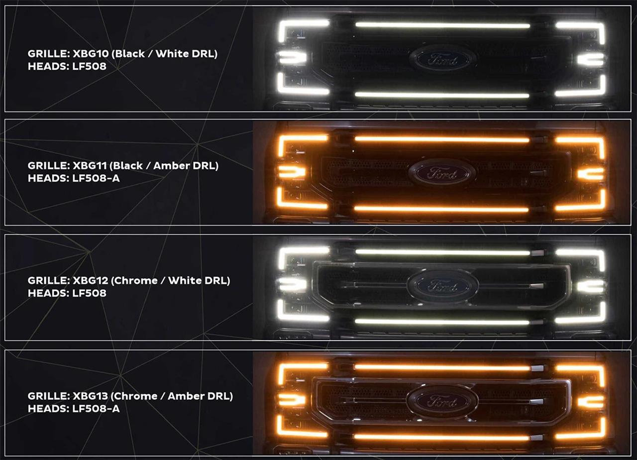Morimoto XBG LED Grille: 20-22 Super Duty (Amber DRL / Chrome) - XBG13 9 Morimoto XBG LED Grille: 20-22 Super Duty (Amber DRL / Chrome) - XBG13 - Image 7