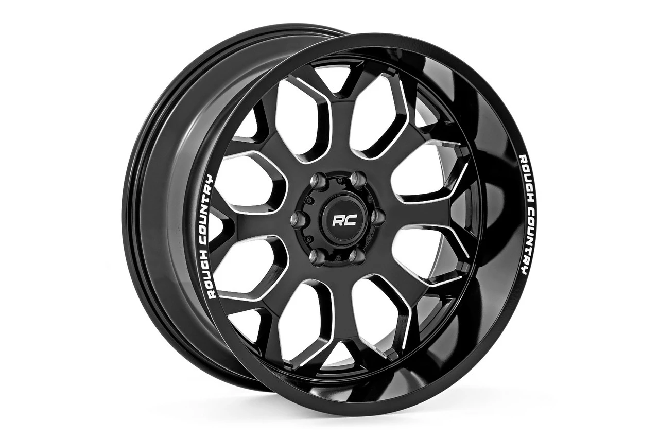 Rough Country 96 Series Wheel, One-Piece, Gloss Black, 20x10, 8x170, -19mm - 96201011 3 Rough Country 96 Series Wheel, One-Piece, Gloss Black, 20x10, 8x170, -19mm - 96201011