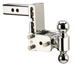 B & W Hitches Tow And Stow Dual Ball 2" Adj Ball Mount 5" Drop/5-1/2" Rise, Chrome - TS10037C